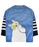 Kookie Kids Full Sleeves Pullover Sweater Cat Design - Blue