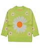 Kookie Kids Full Sleeves Pullover Sweater Floral Design - Green
