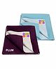 BeyBee Water Resistant Bed Protector Baby Dry Sheet with Ultra absorbance Small Size - Plum & Sea Blue
