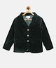 Cherry Crumble By Nitt Hyman Full Sleeves Solid Color Velvety Party Coat - Green