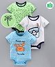 Babyoye Half Sleeves Biowash & Stripe Fabric Onesies Pack of 3 - Multicolor