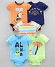 Babyoye Half Sleeves Onesies Pack of 5 - Multicolor