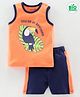Babyoye Cotton Blend Bio Washed Sleeveless Tee and Shorts Set Toucan Print - Orange