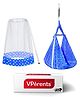 VParents Tot Baby Swing Cradle with Mosquito Net and Spring - Blue