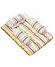 VParents Mite Baby 4 Pieces Bedding Set with Pillow and Bolsters - Stripes