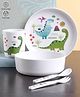 Dinner Set Dinosaur Print Pack Of 5 - White