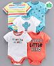 Babyoye Bio-Wash Cotton Short Sleeves Onesies Multiprint Pack of 5 - Multicolour