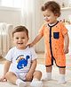 Babyoye Bio-Wash Half Sleeves Romper Pack of 2 - Orange Grey