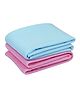 Elementary Smart Dry Waterproof Small Bed Protector Sheet Pack of 2 - Blue & Pink
