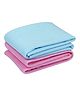 Elementary Smart Dry Waterproof Large Bed Protector Sheet Pack of 2 - Blue & Pink