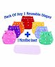 The Little Lookers Adjustable Cotton Diaper With Insert ( Colour May Vary)