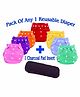 The Little Lookers Adjustable Cotton Diaper With Charcoal Pad Insert ( Colour May Vary)