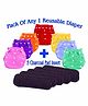 The Little Lookers Adjustable Cotton Diaper With 5 Charcoal Pad Insert ( Colour May Vary)