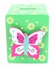 Wooden Butterfly Design Money Bank - Green