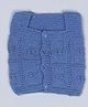 USHA ENTERPRISES Sleeveless Hand Knitted Checked Pattern Vest - Blue