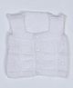 USHA ENTERPRISES Sleeveless Hand Knitted Checked Pattern Vest - White