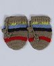 USHA ENTERPRISES Hand Knitted Striped Mittens - Brown