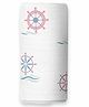 The White Cradle Baby Swaddle Wrap Shipwheel Print - White