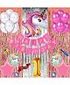 Shopperskart Unicorn Themed 1st Birthday Decoration Combo Pink - Pack of 74