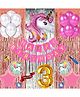 Shopperskart Unicorn Themed 3rd Birthday Decoration Combo Pink - Pack of 74