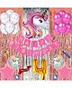 Shopperskart Unicorn Themed 4th Birthday Decoration Combo Pink - Pack of 74