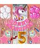 Shopperskart Unicorn Themed 5th Birthday Decoration Combo Pink - Pack of 74