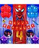 Shopperskart Spiderman Themed 4th Birthday Decoration Combo - Pack of 74