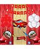 Shopperskart Car Themed Birthday Kit Red - Pack of 73