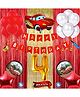 Shopperskart Car Themed 4th Birthday Kit Red - Pack of 74