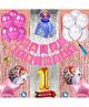 Shopperskart Princess Themed 1st Birthday Kit Pink - Pack of 74