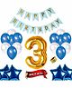 Shopperskart 3rd Birthday Party Decor Kit Blue - Pack of 49