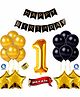 Shopperskart 1st Birthday Decoration Combo Gold Black - Pack of 49
