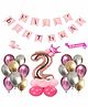 Shopperskart Second Birthday Decoration Kit Pink - Pack of 47