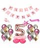 Shopperskart Fifth Birthday Decoration Kit Pink - Pack of 47