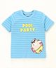 Babyhug Half Sleeves Tee Pool Party Print - Blue