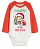 Knitroot Cotton Knit Christmas Theme Full Raglan Sleeves Naughty Is The New Nice Text Printed Onesie - Red & White