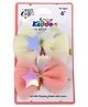 Smily Kiddos Twin Star Bow Hair Clip Set - Yellow Pink