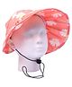Babyhug Hat Floral Print Orange - Circumference  57 cm