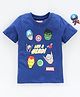 Babyhug Half Sleeves Biowashed Marvel Avengers Print - Blue