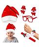Fiddlerz Christmas Cap, Wrist Band & Goggles - Red (Random Design)