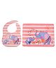 Yellow Bee Feeding Bib With Mat Elephant Print - Pink