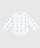 Nino Bambino Full Sleeves Anchor Printed Organic Cotton Onesie - White