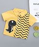 Kookie Kids Half Sleeves Shirts Dino Print - Yellow
