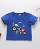 Kookie Kids Half Sleeves Tee Construction Vehicles Print - Blue