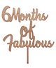 Funcart 6 Months of Fabulous Birthday Cake Topper - Golden