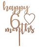 Funcart Happy 6 Months Birthday Cake Topper - Golden