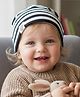 Syga Knitted Stripe Cap Black White - Circumference 40 to 55 cm