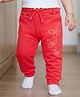 Babyoye Full Length Cotton Lounge Pant with Studded Butterflies - Red