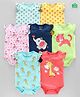 Babyoye Cotton Flutter Sleeves Onesies Animal Print Pack of 7 - Multicolor