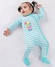 Babyoye Cotton Full Sleeves Footed Sleepsuits Ice Cream Print Pack of 2 - Pink Blue